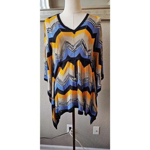Michael Kors Chevron Stretchy Knit‎ Mini Dress Sweater Women Size S Multicolor - Picture 2 of 9